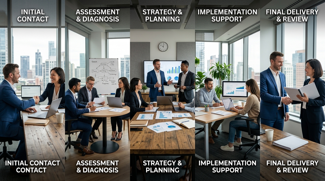 Comment fonctionne le business consulting : les étapes clés d'une mission
